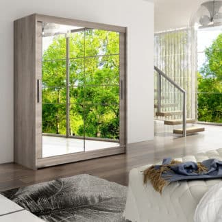 Šatní skříň WESTA XI, trufla/zrcadlo