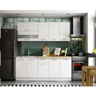 Kuchyně TIFFANY 200 cm, bílý lesk