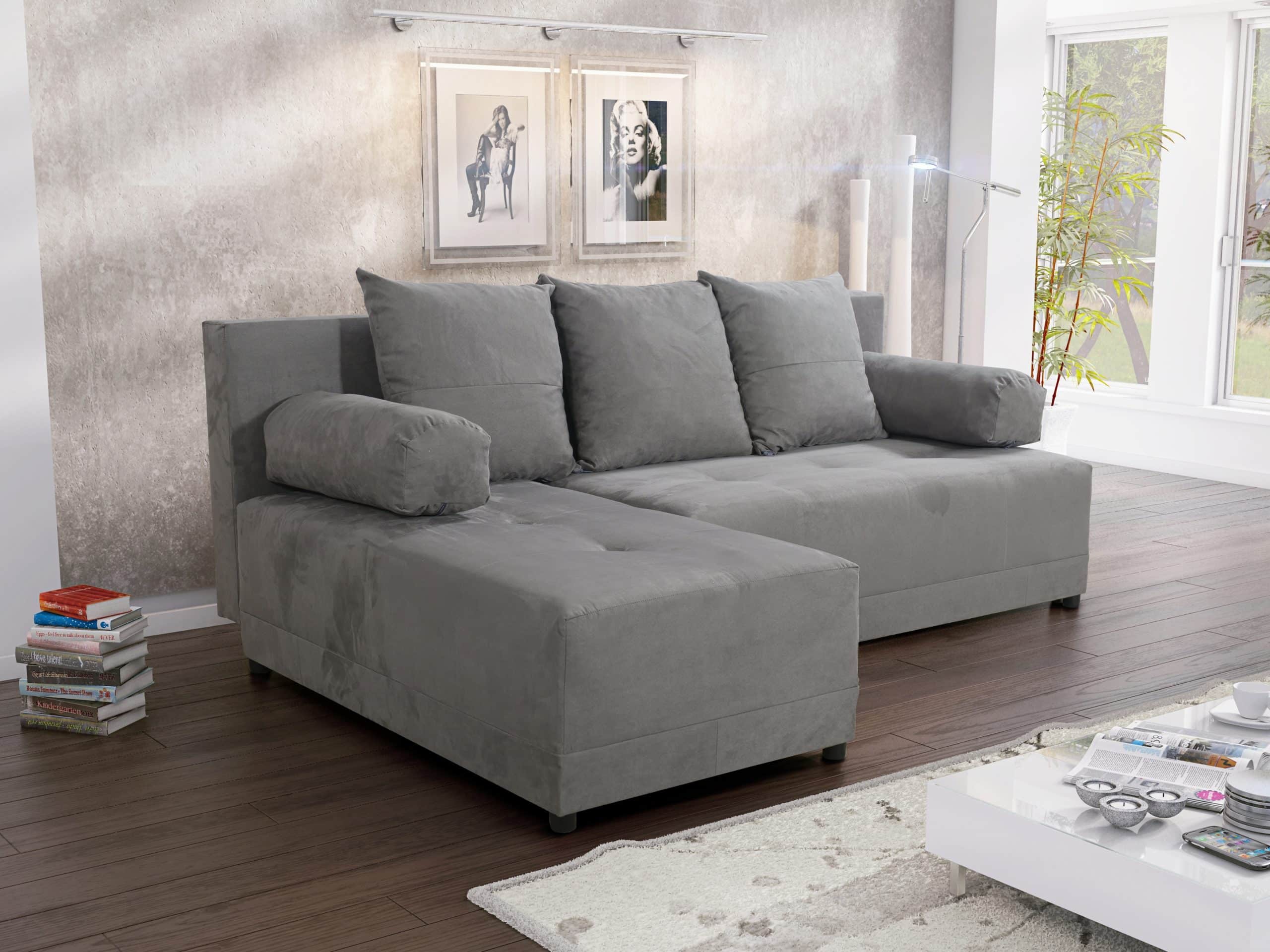 Rohová sedačka MAX 2 univerzální roh, šedá látka