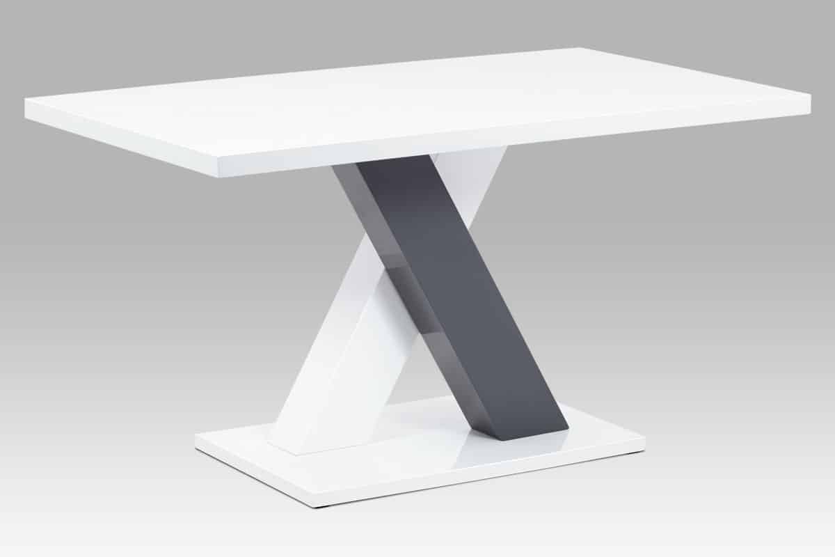 Jídelní stůl 140x80 AT-4005 WT, bílá MDF vysoký lesk