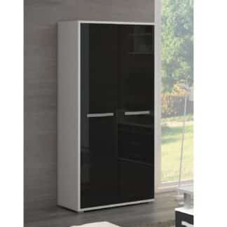 ANGEL skříň 2D, bílá/černý lesk