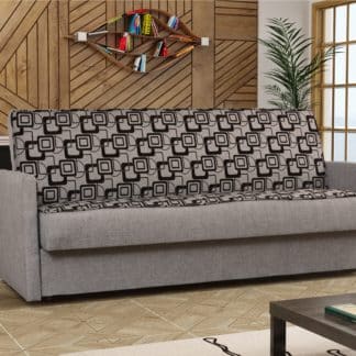 Pohovka FELIX 1, šedá látka s potiskem/šedá látka