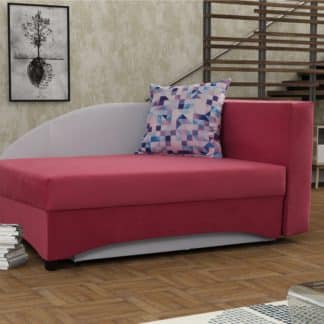 Pohovka LENA 1 pravá, červená látka/bílá ekokůže