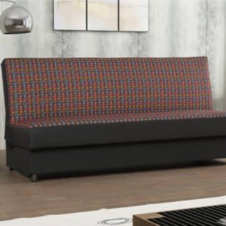 Pohovka SALSA 4, látka se vzorem/tmavě šedá ekokůže