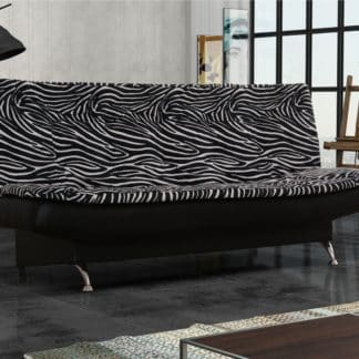 Pohovka ZENIT 1, látka se vzorem zebra/černá ekokůže