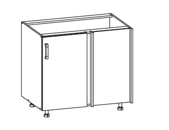 SOLE dolní rohová skříňka DNW 105/82 pravá, korpus bílá alpská, dvířka bílý lesk