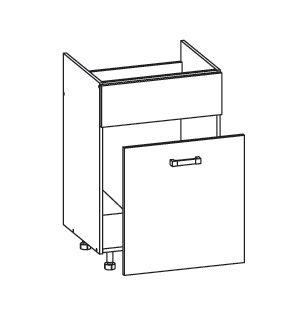 SOLE dolní skříňka DKS60 SAMBOX pod dřez, korpus šedá grenola, dvířka bílý lesk
