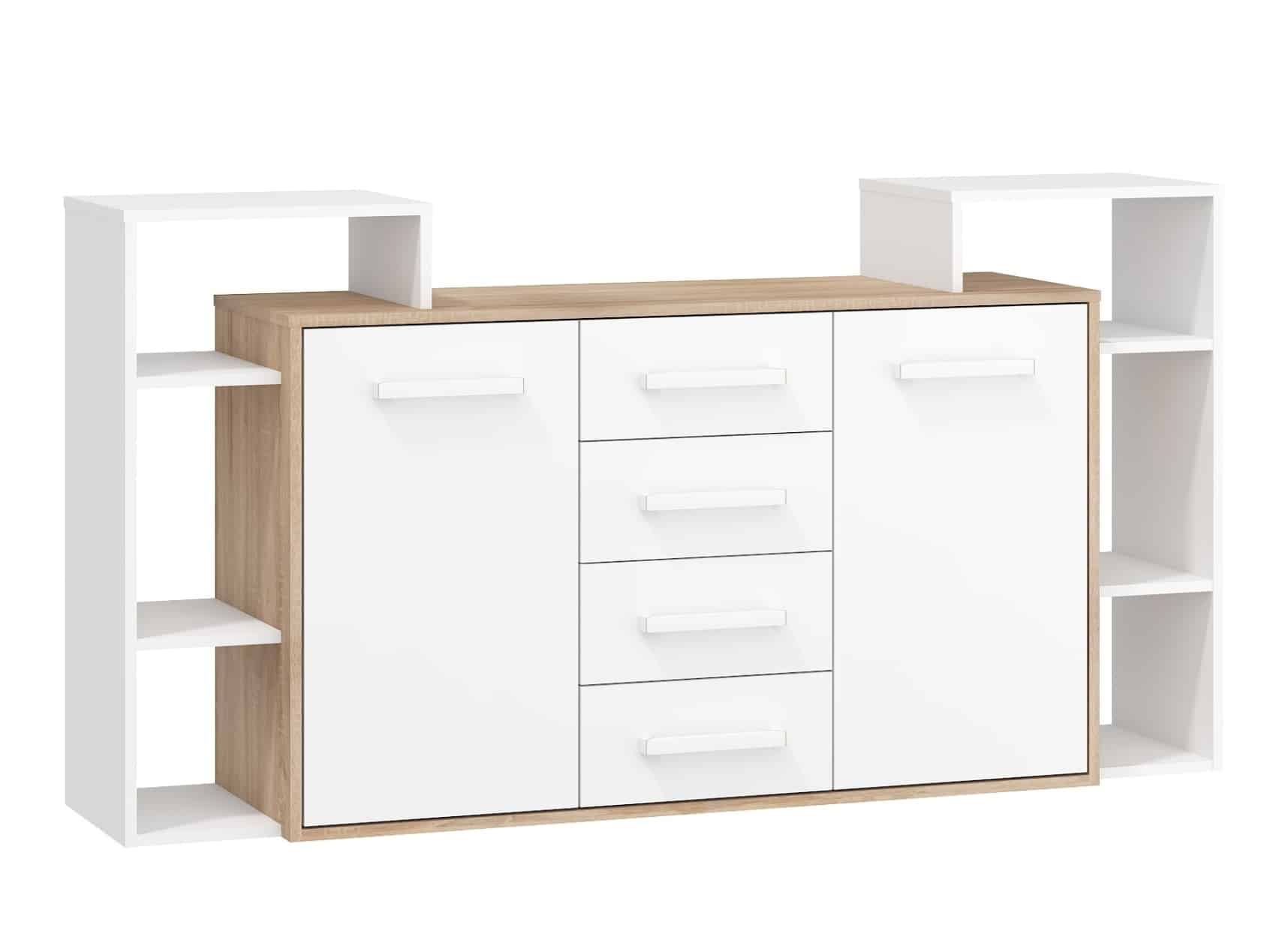 Komoda 2D4S RIO 06, dub sonoma/bílá