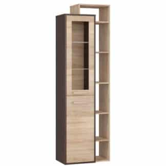 Vitrína P1D RIO 28, dub sonoma tmavý/dub sonoma