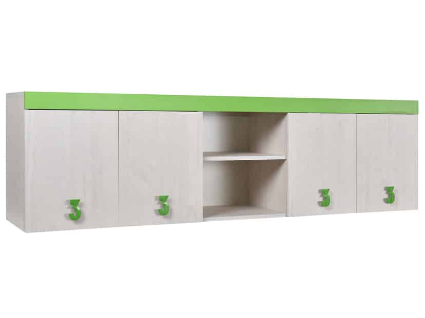 NUMERO MOST POSTELE, dub bílý / zelená