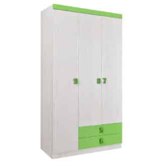 NUMERO SKŘÍŇ O3V2F, dub bílý / zelená