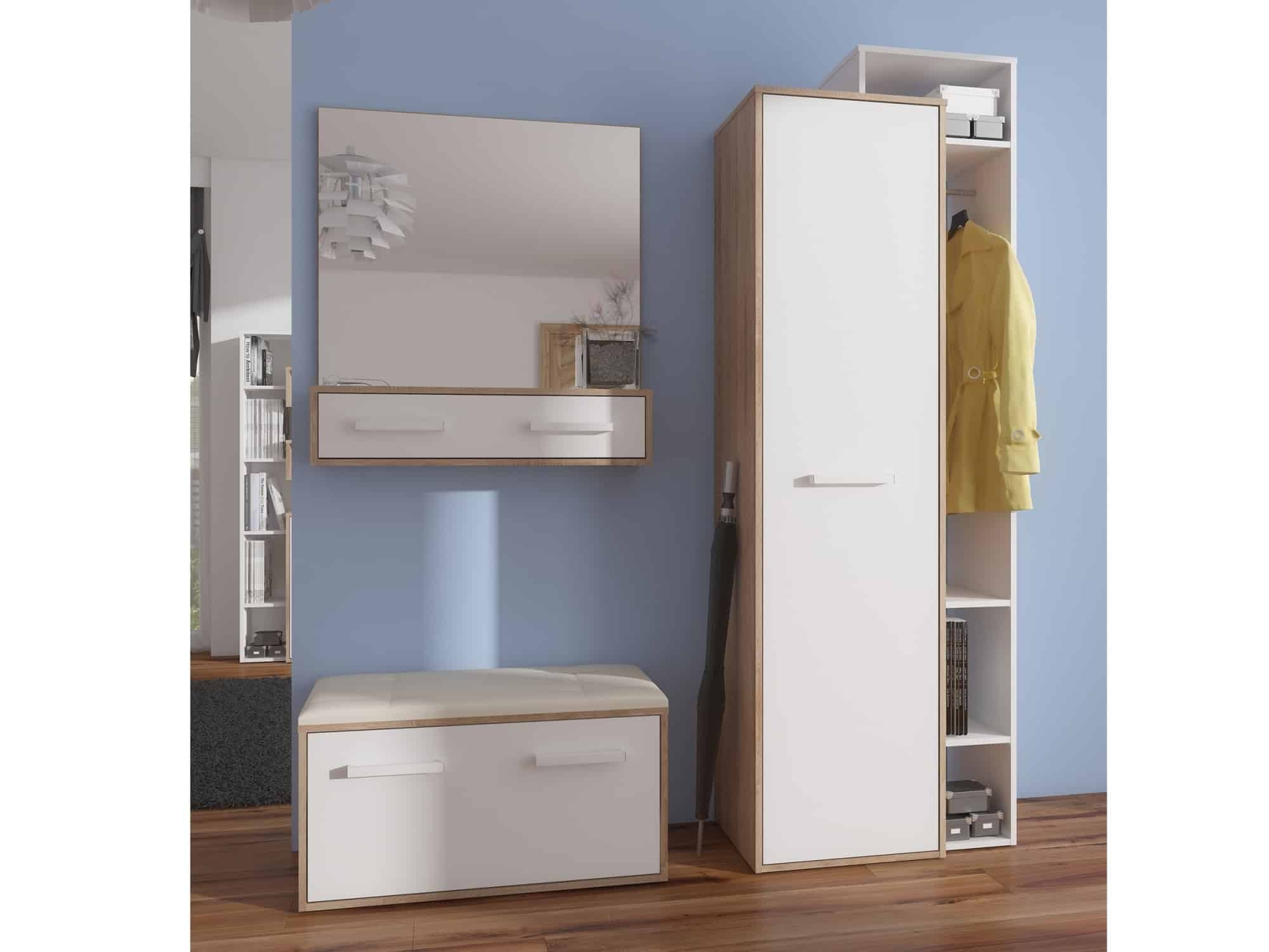 RIO předsíňová stěna 11, dub sonoma/bílá