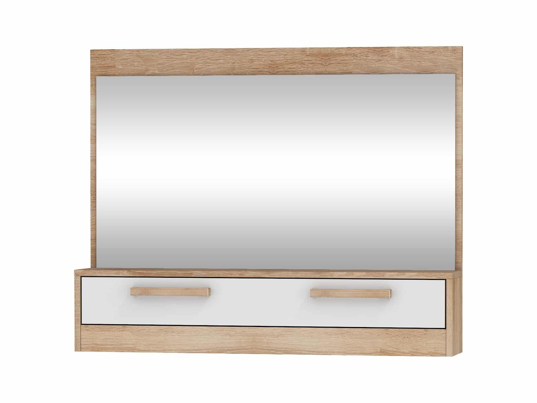Zrcadlo 1D MAXIMUS 14, dub sonoma/bílý lesk