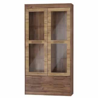 Vitrína 2S MAXIMUS 44, craft tobaco/craft zlatý