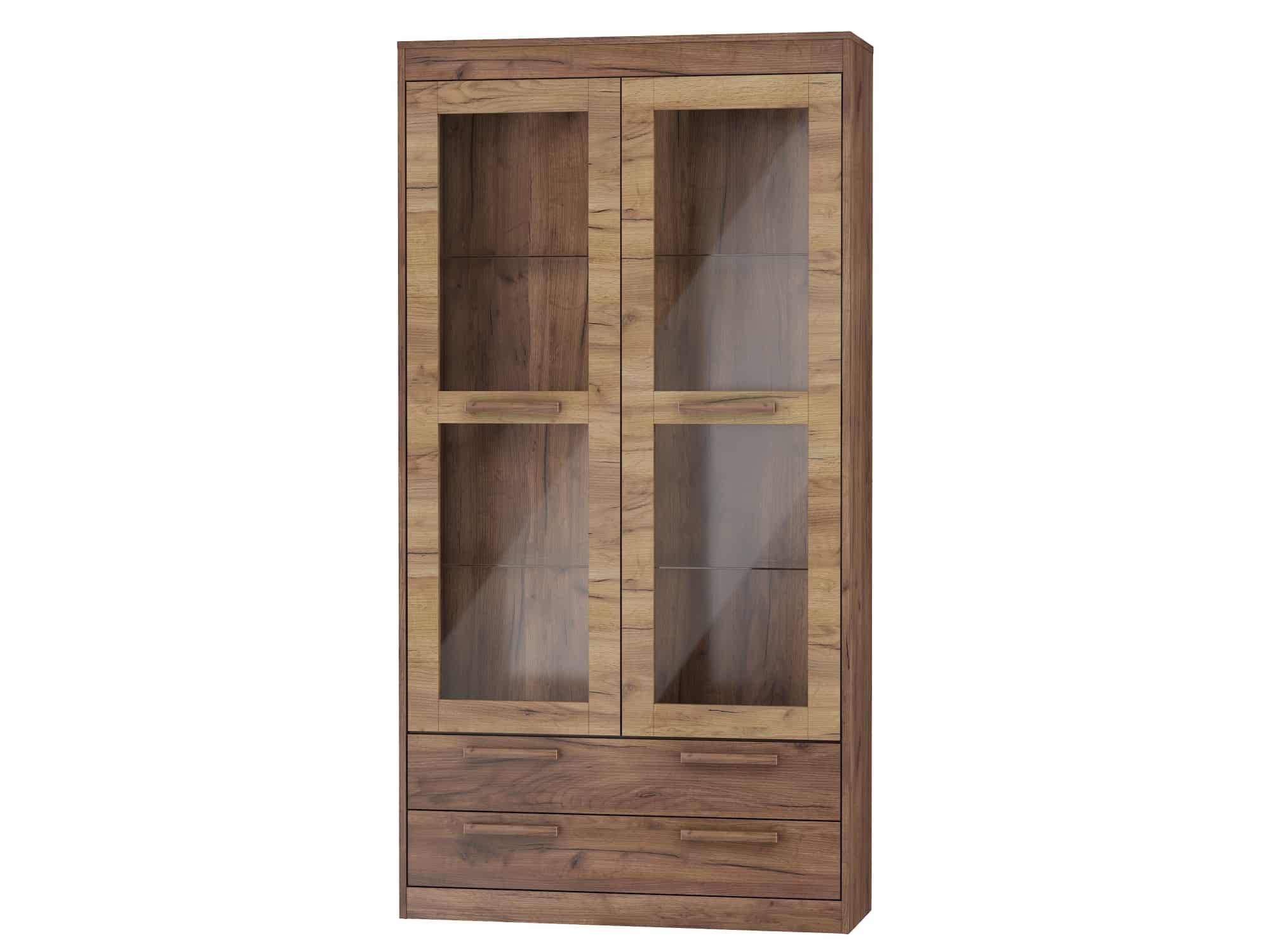 Vitrína 2S MAXIMUS 44, craft tobaco/craft zlatý