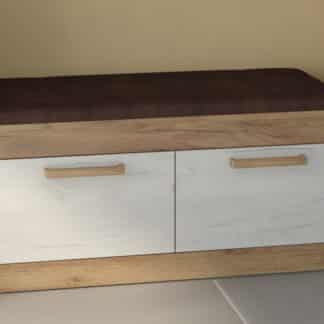 Botník 2D MAXIMUS 38, hnědá ekokůže, craft zlatý/craft bílý