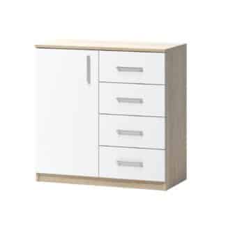 Komoda ARTA 02, dub sonoma světlý/bílý mat