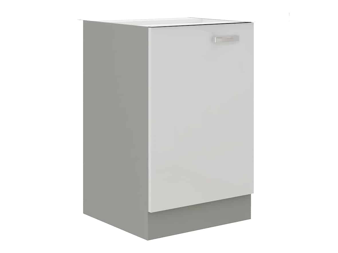 BIANKA, skříňka dolní 40 D 1F BB, šedá / bílý lesk