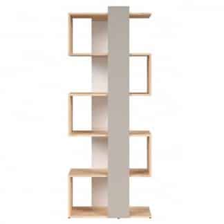 NAMEK regál REG/20/8L levý, buk iconic/bílý lesk/šedá