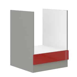 ROSE, skříňka pro vestavnou troubu 60 D GAZ BB, šedá / červený lesk