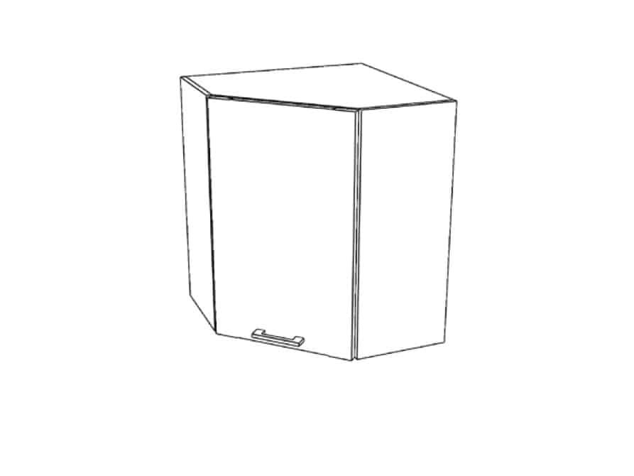 RIO horní rohová skříňka G60NW, korpus bílý mat, dvířka bílý lesk