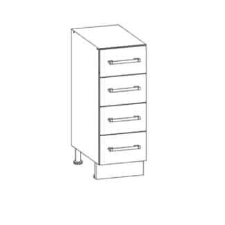 RIO dolní skříňka D40S4, korpus bílý mat, dvířka bílý lesk