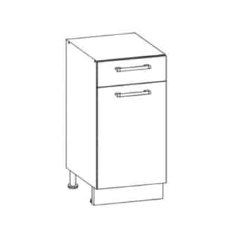 RIO dolní skříňka D40S1, korpus bílý mat, dvířka bílý lesk