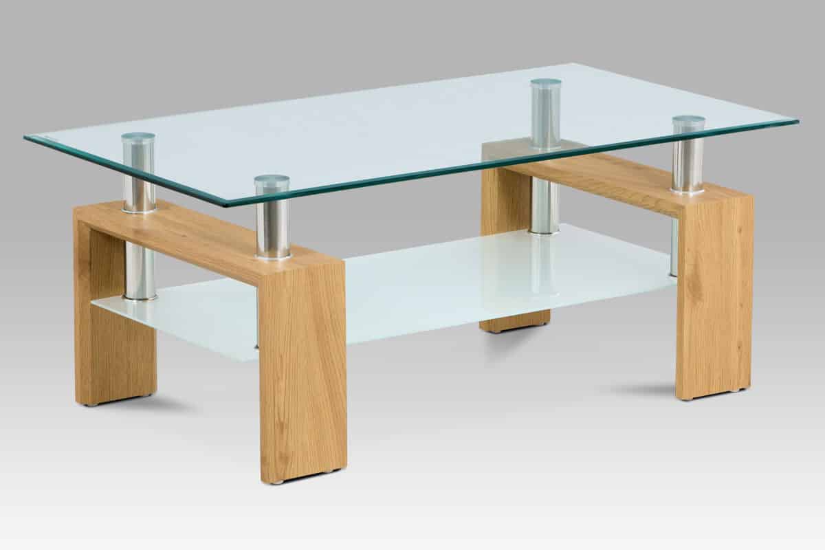 Konferenční stolek AF-1024 OAK, divoký dub/sklo