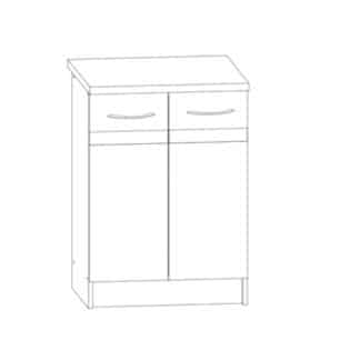 LARISA dolní skříňka D60, korpus dub sonoma tmavý, dvířka dub sonoma světlý