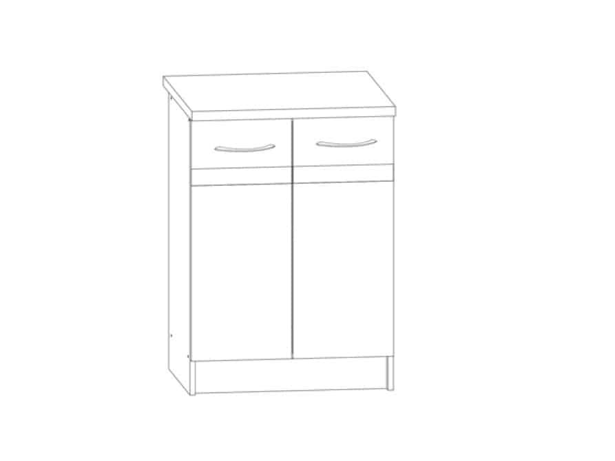 LARISA dolní skříňka D60, korpus dub sonoma tmavý, dvířka dub sonoma světlý