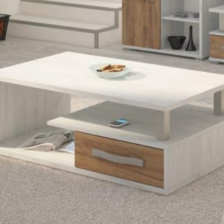 ANGEL konferenční stolek, craft bílý/craft zlatý