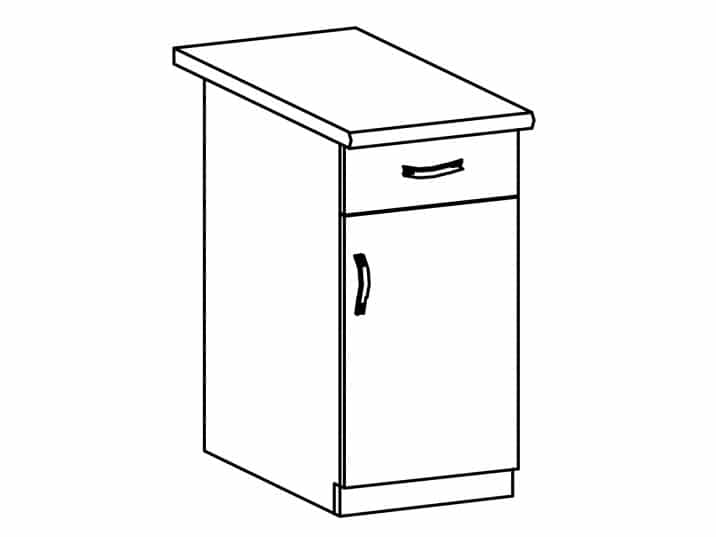 SYCYLIA, skříňka dolní D40S1 pravá, borovice andersen