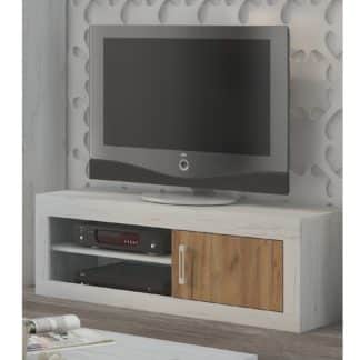 VERIN/21, televizní stolek 1D, craft bílý/craft zlatý