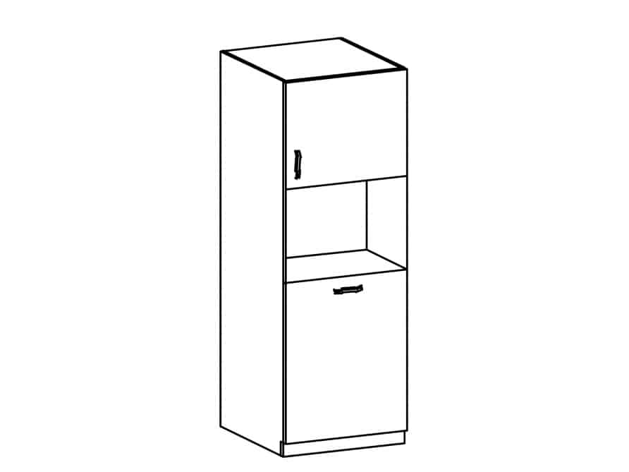 SYCYLIA, vysoká skříňka pro vestavbu D60P pravá, ořech milano