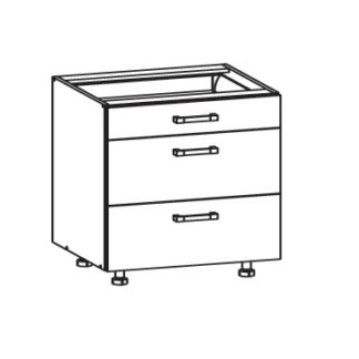 PLATE PLUS dolní skříňka D3S 80 SMARTBOX, korpus congo, dvířka bílá perlová