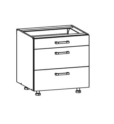 PLATE PLUS dolní skříňka D3S 80 SMARTBOX, korpus congo, dvířka bílá perlová