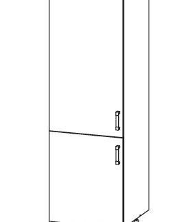PLATE PLUS skříň na lednici DL60/207, korpus wenge, dvířka světle šedá