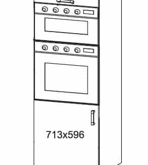 PLATE PLUS vysoká skříň DPS60/207O, korpus šedá grenola, dvířka světle šedá