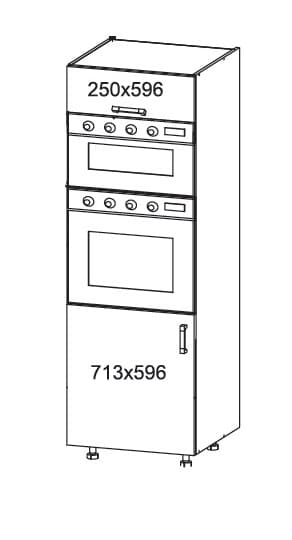 PLATE PLUS vysoká skříň DPS60/207O, korpus šedá grenola, dvířka světle šedá