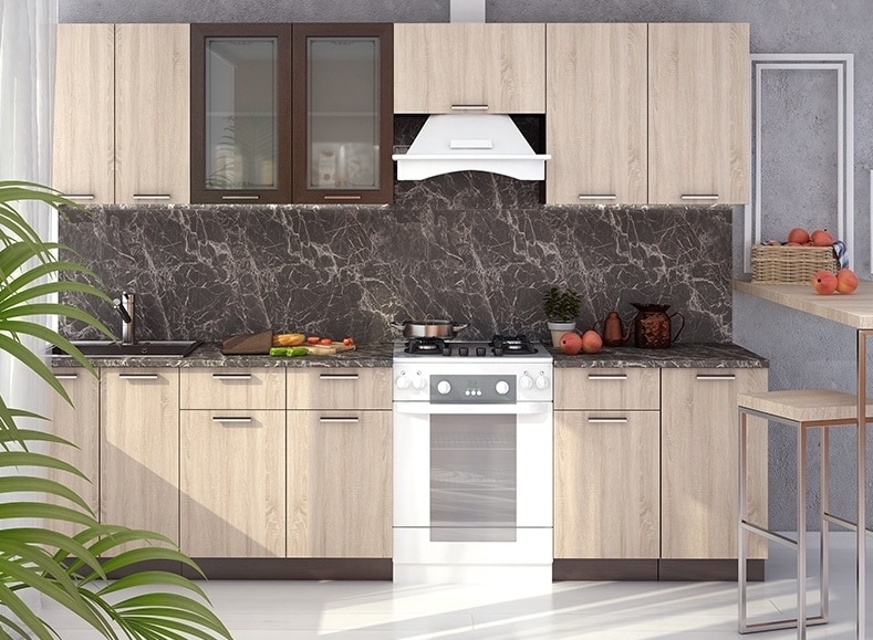 Kuchyně BRAUNI, 280 wenge/sonoma