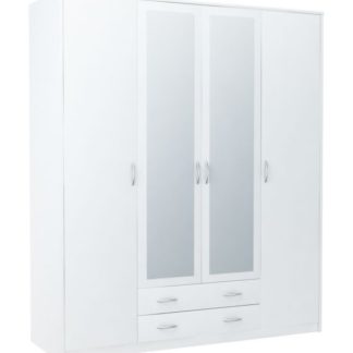 Šatní skříň VIKA 4D2S, bílá