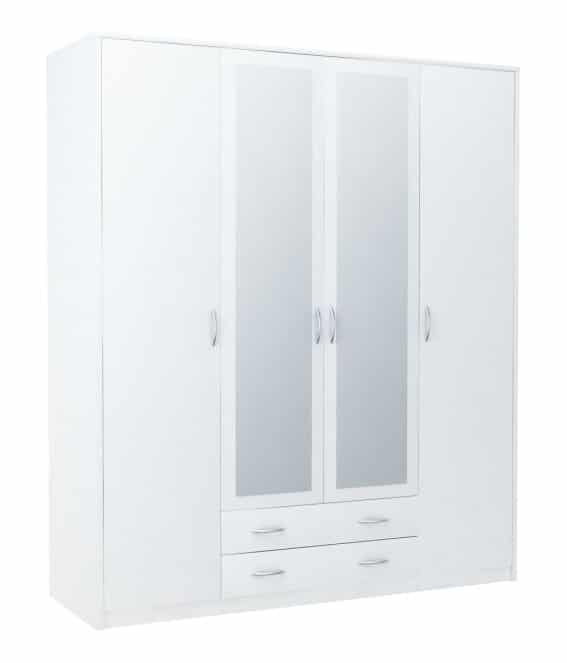 Šatní skříň VIKA 4D2S, bílá
