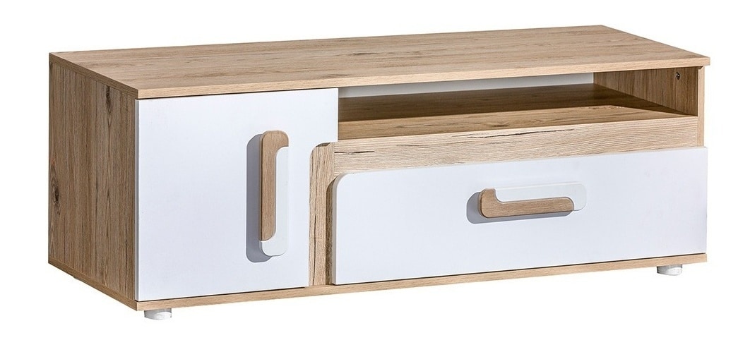 Tv stolek APETTITA 17, dub jasný/bílá