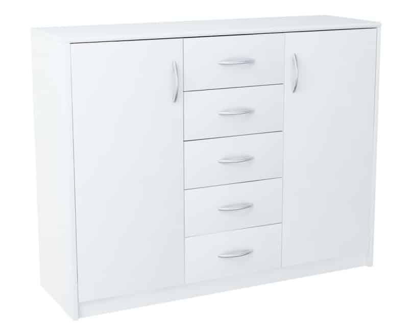 Komoda AGNES/HIT 2D5S, bílá