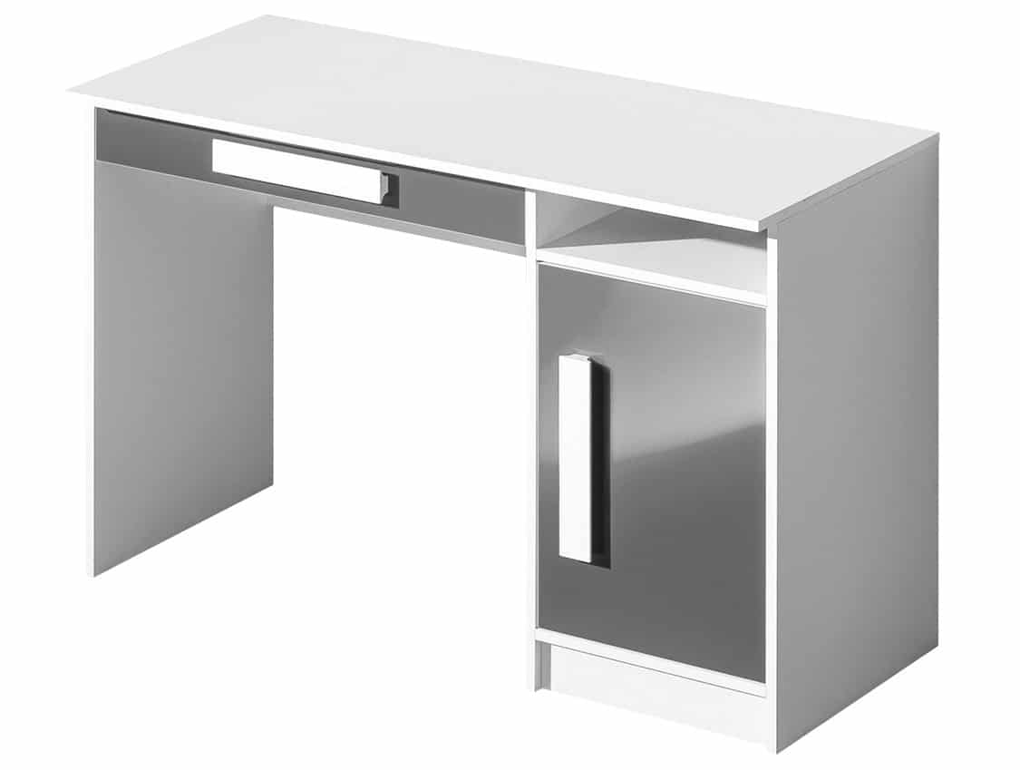 Pracovní stůl GULLIWER 9, bílá/šedá lesk