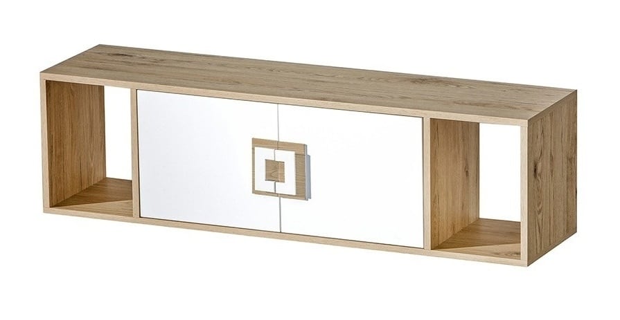 Závěsná police NIKO 12, dub jasný/bílá