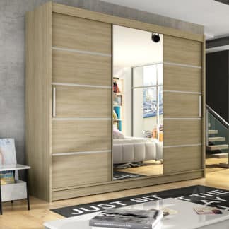 Šatní skříň ASTON VI, dub sonoma/zrcadlo