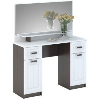 PRAGA CT-900 toaletní stolek se zrcadlem, wenge/bílá