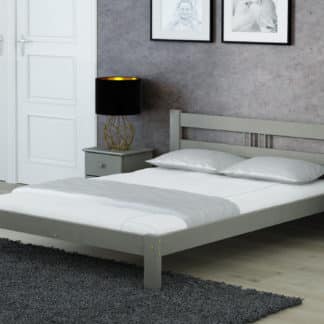 Postel NIKOLA 120x200 s roštem, masiv borovice/moření šedá