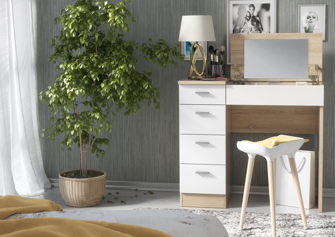 Pracovní/toaletní stolek CHARM, dub sonoma/bílá